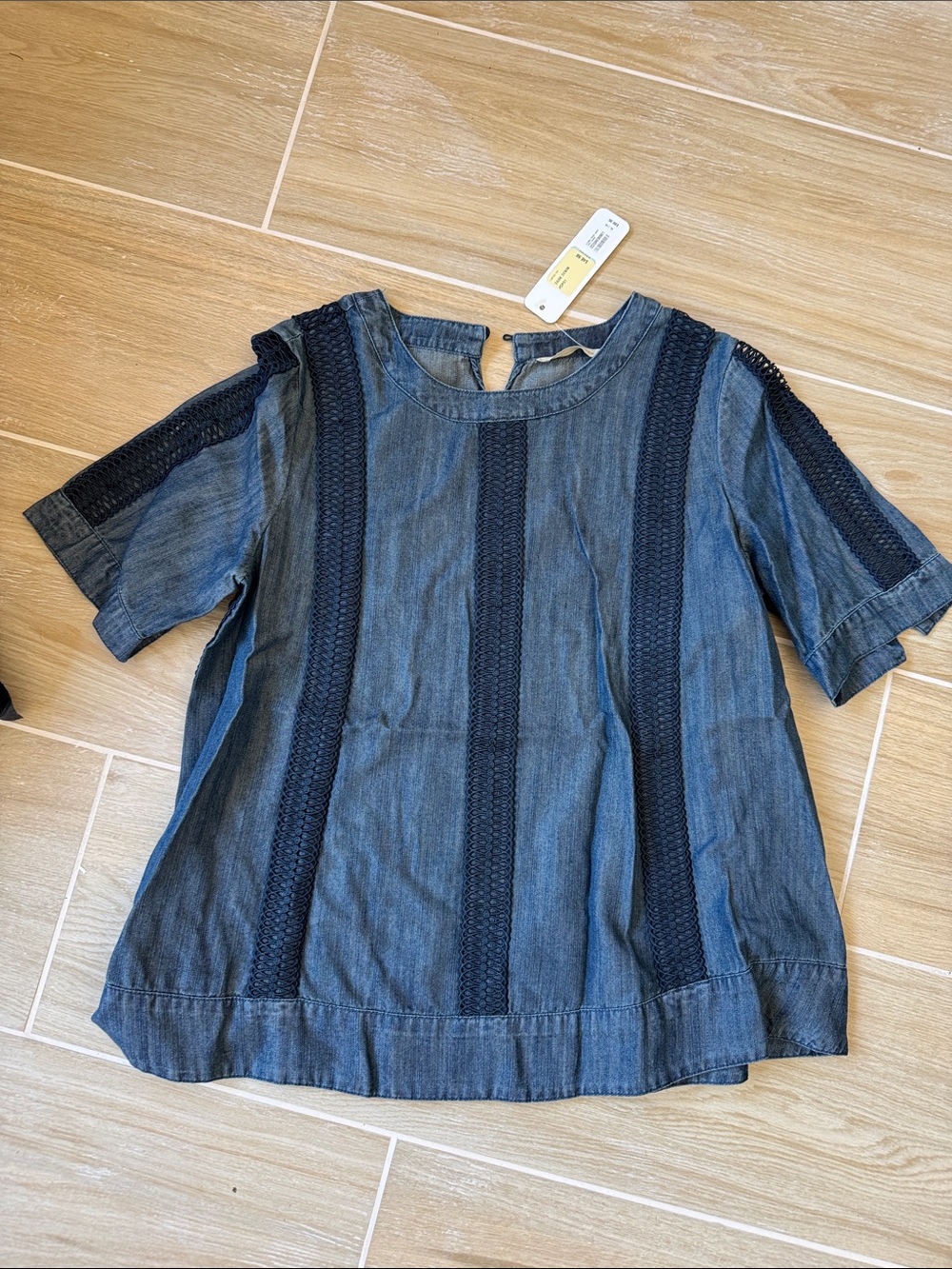 Soft Surroundings Cute Denim Short Sleeve Top - NWT